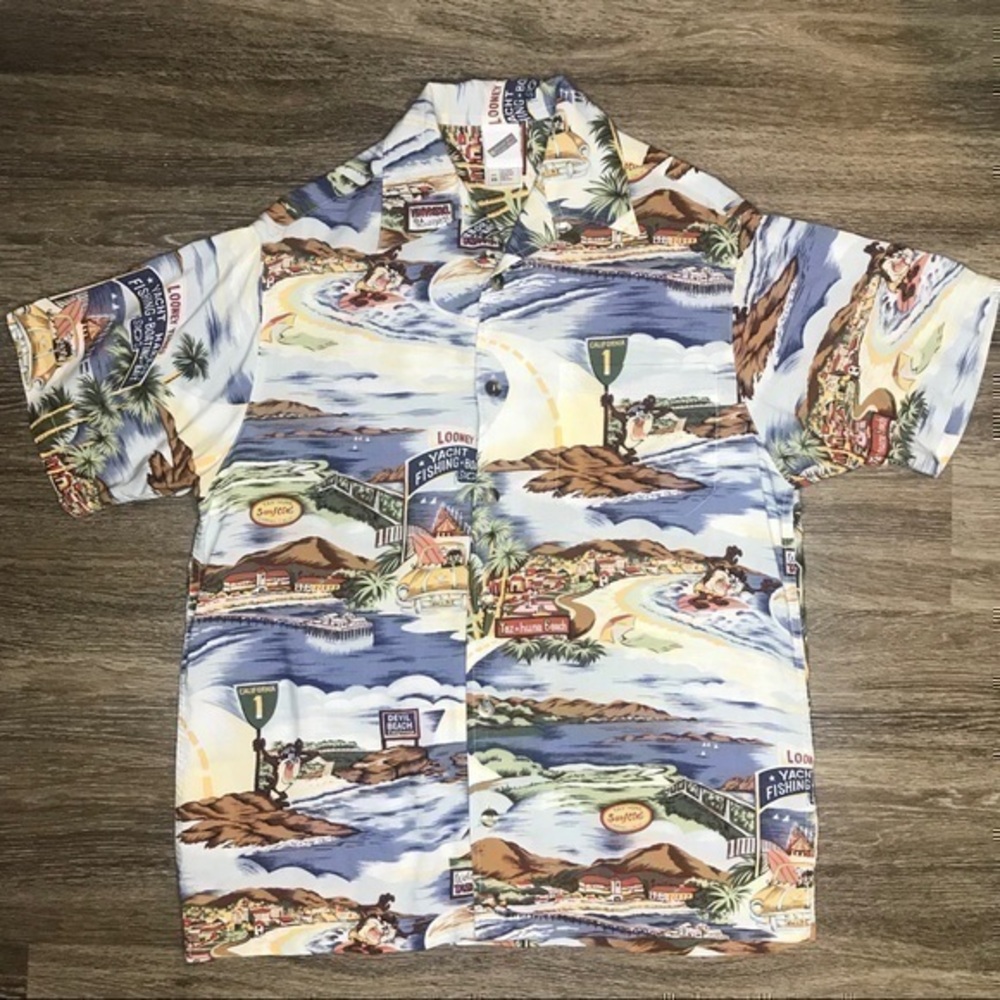 Tasmanian Devil WB PCH Button Down 1999 Hawaiian